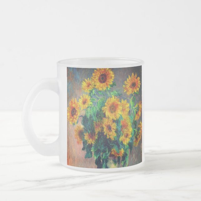 Monet Sunblommor Frostad Glasmugg (Vänster)