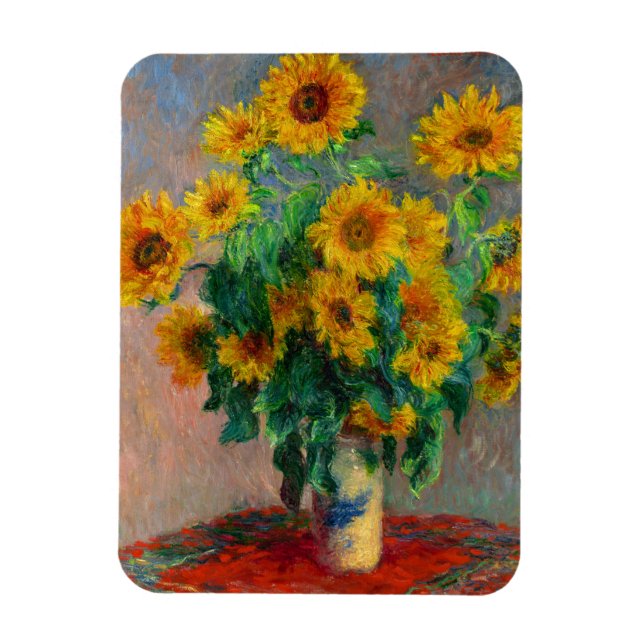 Monet Sunblommor Magnet (Vertikal)