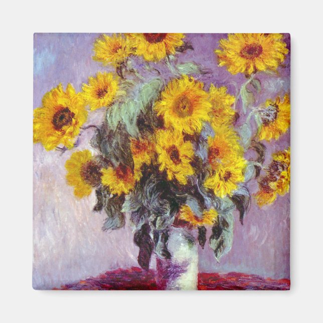 Monet Sunblommor Magnet (Framsidan)
