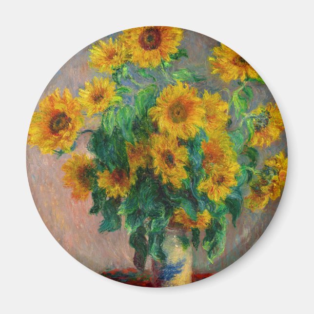 Monet Sunblommor Magnet (Framsidan)