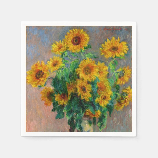 Monet Sunblommor Pappersservett (Framsidan)