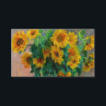 Monet Sunblommor Tilläggskort<br><div class="desc">Kort för djurutrymme med Claude Monets oljemålning Bouquet av solblommor (1881). Fina solblommor i blå vas vid ett rött bord. En underbar gåva till fläkt av imponsionism och Fransk konst.</div>