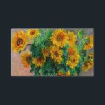 Monet Sunblommor Tilläggskort<br><div class="desc">Kort för djurutrymme med Claude Monets oljemålning Bouquet av solblommor (1881). Fina solblommor i blå vas vid ett rött bord. En underbar gåva till fläkt av imponsionism och Fransk konst.</div>