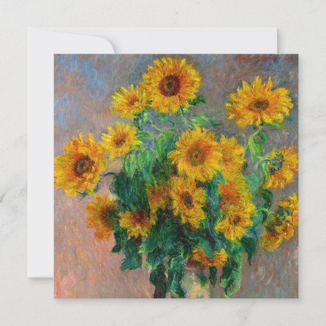 Monet Sunflowers Inbjudningar (Framsida)