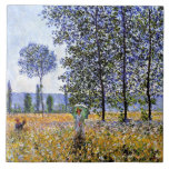 Monet - Sunlight Effect under popparerna. Kakelplatta<br><div class="desc">Claude Monets berömd målning,  Sollight Effect under popparerna.</div>