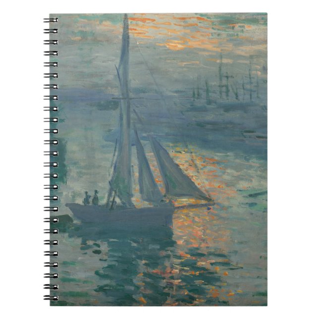 Monet Sunrise Marine Impressionism Målning Anteckningsbok (Framsidan)