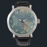 Monet Sunrise Marine Impressionism Målning Armbandsur<br><div class="desc">Claude Monets målning Sunrise (Marine) är en berömd som målas av Franskens imponerande Claude Monet,  målad 1872. Soluppgång (Marine) målades en plein luft,  eller "utomhus",  och visar upp hans informella och spontana penseldrag.</div>