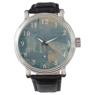 Monet Sunrise Marine Impressionism Målning Armbandsur