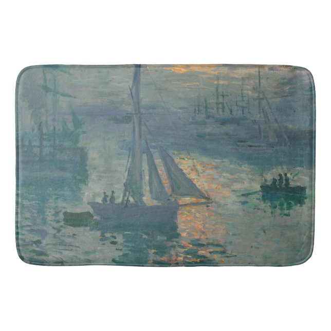 Monet Sunrise Marine Impressionism Målning Badrumsmatta (Framsidan)