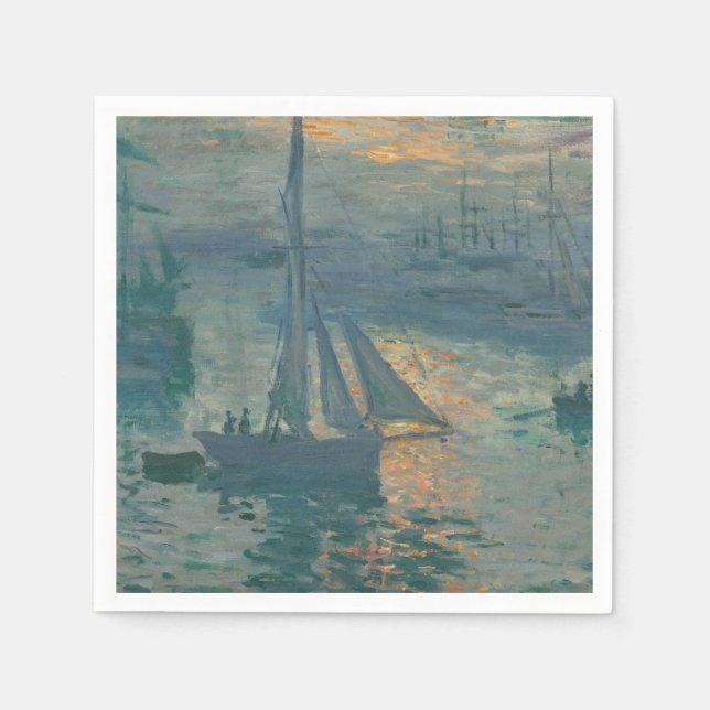 Monet Sunrise Marine Impressionism Målning Pappersservett (Framsidan)