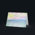 Monet - Sunset at Pourville, bra art Kort<br><div class="desc">Sunset at Pourville,  pastel färger,  Impressionistisk målning av Claude Monet</div>