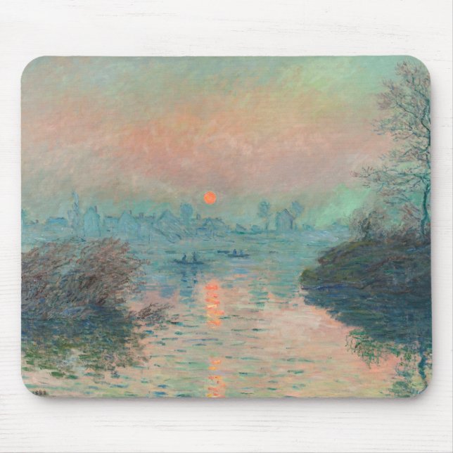Monet Sunset bra art impressionist tavla Musmatta (Framsidan)