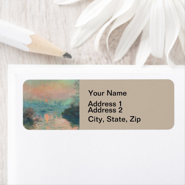 Monet Sunset bra art impressionist tavla Returadress Etikett (Insitu)
