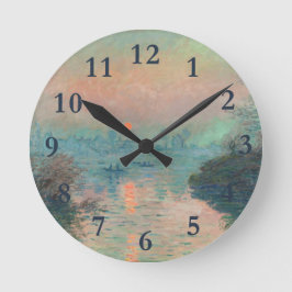Monet Sunset bra art impressionist tavla Rund Klocka