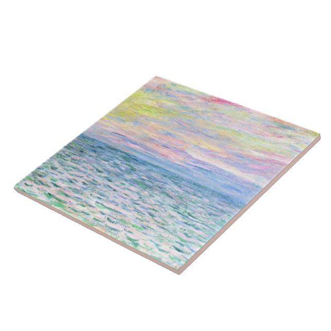 Monet - Sunset i Pourville, bra art Kakelplatta (Sidan)