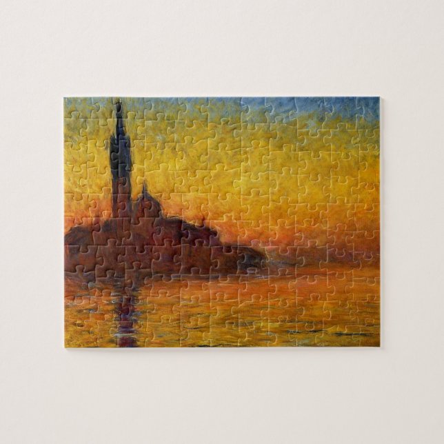 Monet Sunset in Venedig Impressionist Painting Pussel (Horisontell)