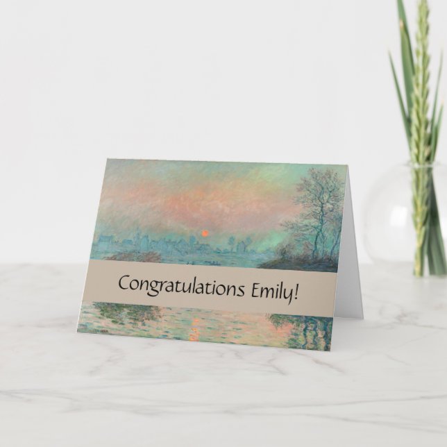Monet Sunset Seine Fine Art Impressionism Kort (Framsida)