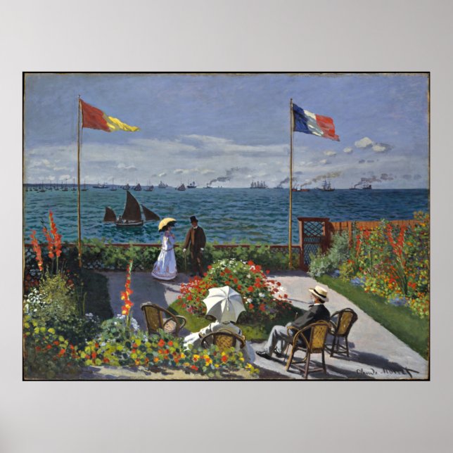 Monet - Terrace på Sainte Adresse Poster (Framsidan)