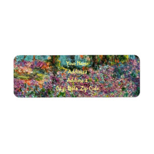 Monet The Artist's Garden at Giverny Label Returadress Etikett