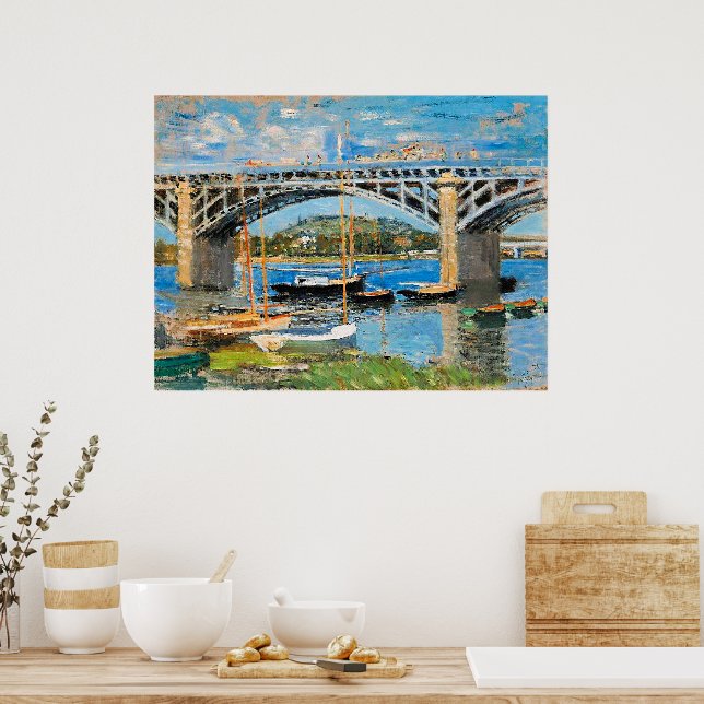 Monet - The Bridge over the Seine, Poster (Kök)