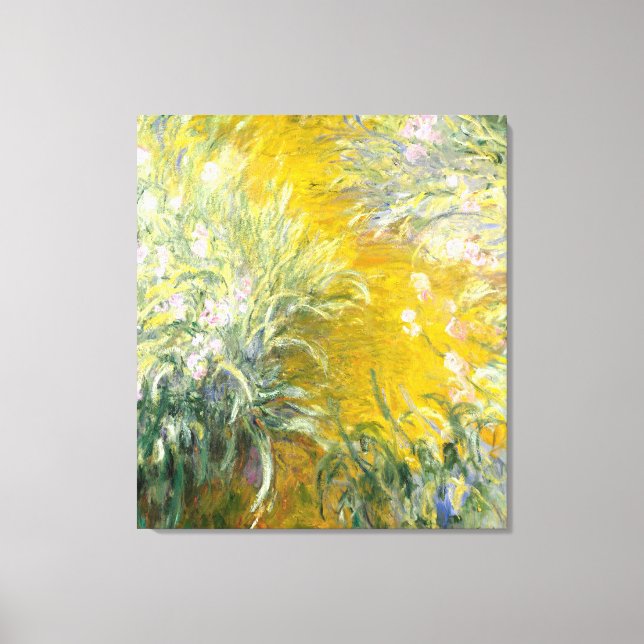 Monet,The Path through the Irises Canvastryck (Framsida)