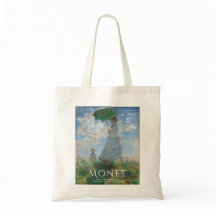 Monet Tote Bag Art, kvinna med parasol