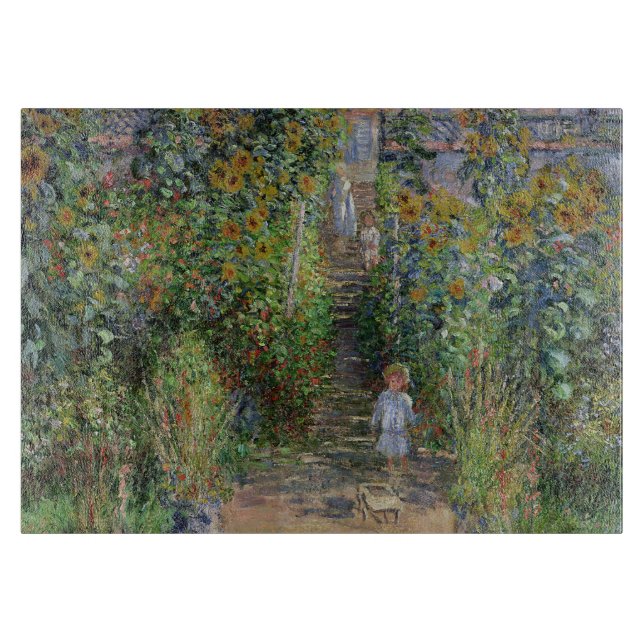 Monet Trädgård Vetheuil Impressionistisk Blomster  (Framsidan)