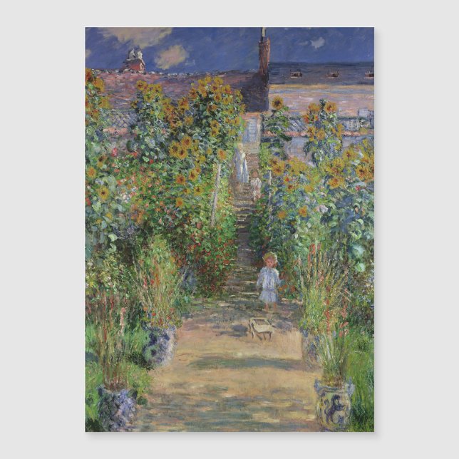 Monet Trädgård Vetheuil Impressionistisk Blomster  (Framsida)
