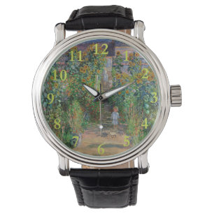 Monet Trädgård Vetheuil Impressionistisk Blomster Armbandsur