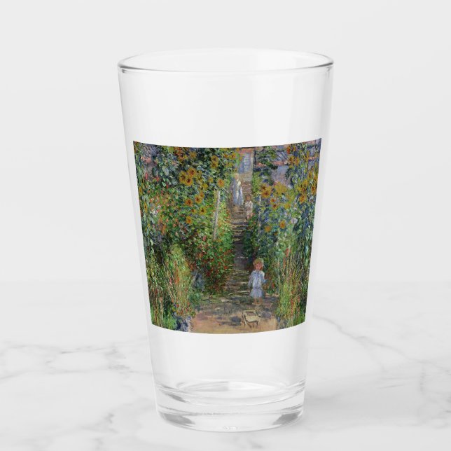Monet Trädgård Vetheuil Impressionistisk Blomster  Glaskopp (Framsida)