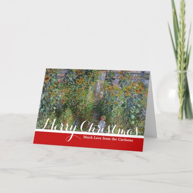 Monet Trädgård Vetheuil Impressionistisk Blomster  Helgkort (Framsida)