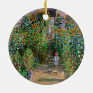 Monet Trädgård Vetheuil Impressionistisk Blomster Julgransprydnad Keramik