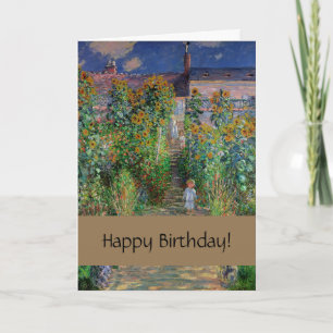 Monet Trädgård Vetheuil Impressionistisk Blomster Kort
