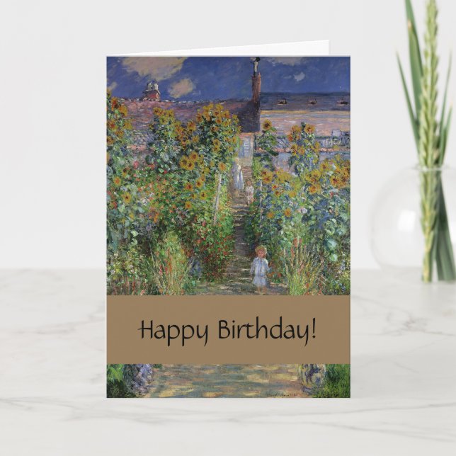 Monet Trädgård Vetheuil Impressionistisk Blomster  Kort (Framsida)