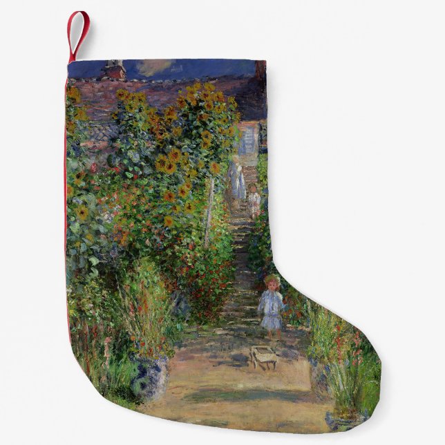 Monet Trädgård Vetheuil Impressionistisk Blomster  Liten Julstrumpa (Framsidan)