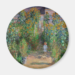 Monet Trädgård Vetheuil Impressionistisk Blomster  Magnet