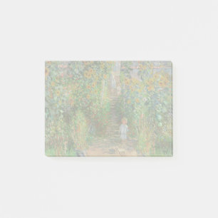 Monet Trädgård Vetheuil Impressionistisk Blomster Post-it Block