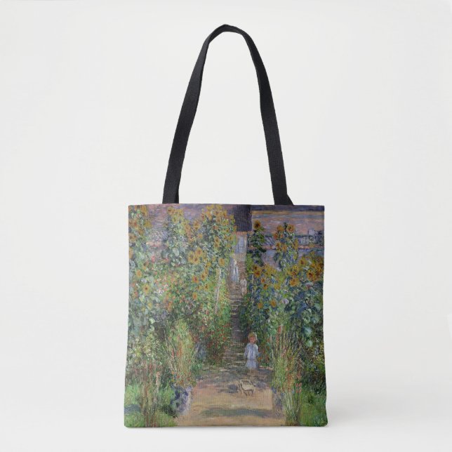 Monet Trädgård Vetheuil Impressionistisk Blomster  Tygkasse (Framsida)