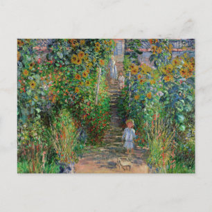 Monet Trädgård Vetheuil Impressionistisk Blomster Vykort
