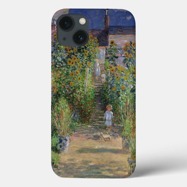 Monet Trädgård Vetheuil Impressionistisk Målning (Baksida)