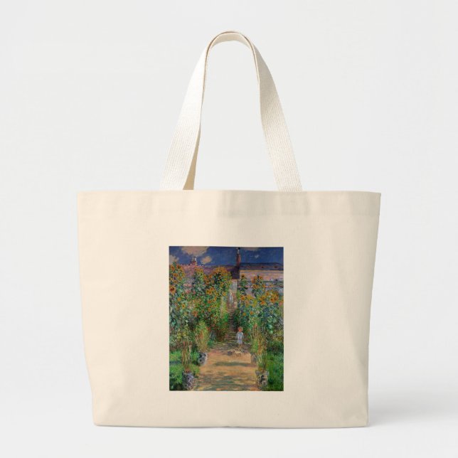 Monet Trädgård Vetheuil Impressionistisk Målning Jumbo Tygkasse (Framsidan)