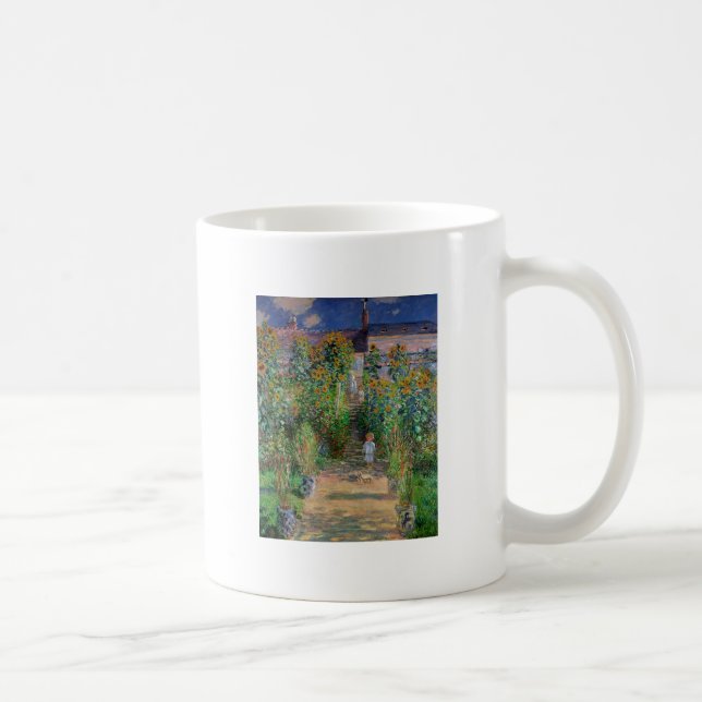 Monet Trädgård Vetheuil Impressionistisk Målning Kaffemugg (Höger)