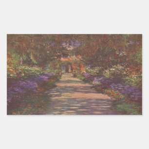 Monet: Trädgårds- väg, Rektangulärt Klistermärke