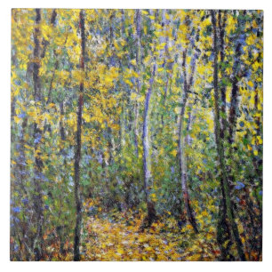 Monet - Träfält, målning av berömd, Kakelplatta