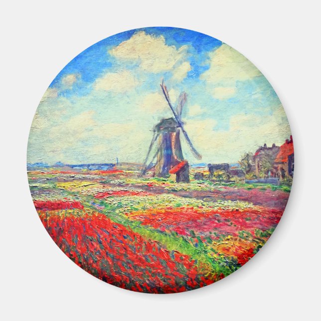 Monet Tulips Kvarn Magnet (Framsidan)