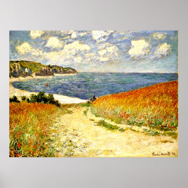 Monet-Väg genom Maj i Pourville Poster (Framsidan)