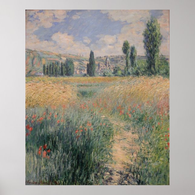 Monet Väg på ön Saint Martin, Vétheuil Poster (Framsidan)