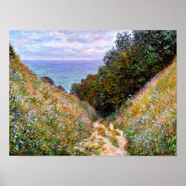 Monet - Väg vid La Cavee, Pourville Poster (Framsidan)