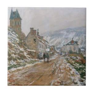 Monet - Vägen i Vetheuil i Vinter Kakelplatta