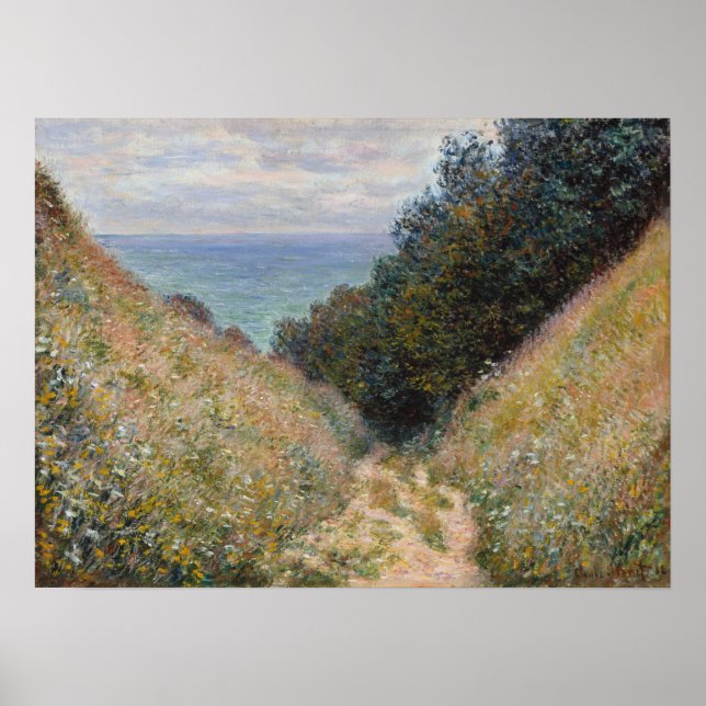 Monet - Vägen vid La Cavee Pourville Poster (Framsidan)
